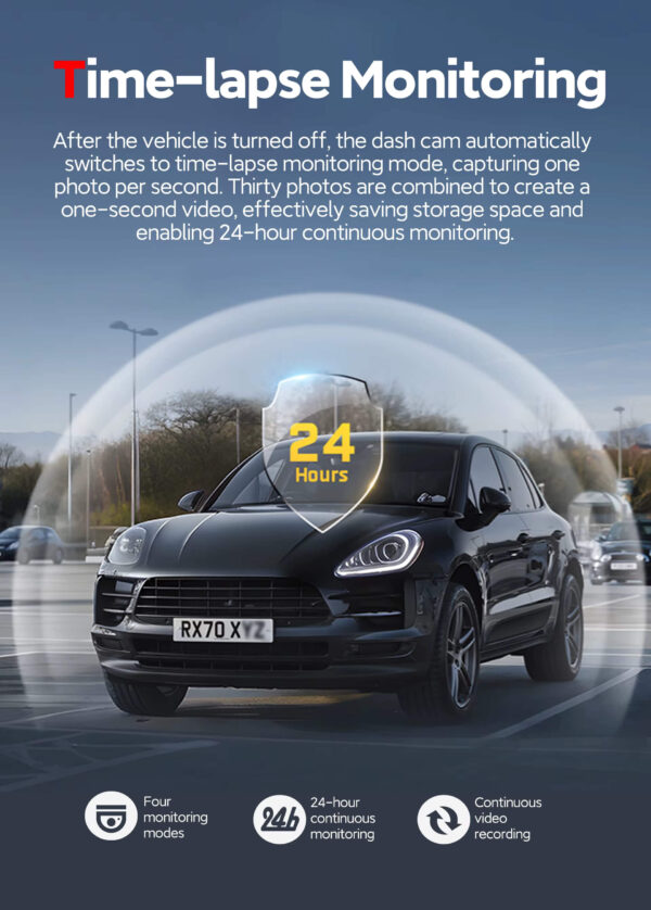 4-Lens Mirror Dash Cam 360° ADAS Smart Driving Recorder - Image 12