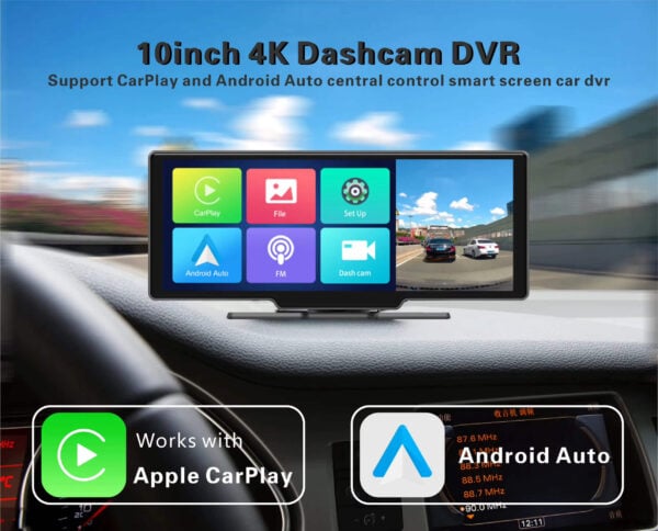4K Dual Lens Dash Cam Smart CarPlay & Android Auto System - Image 3