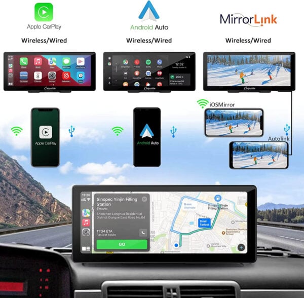 4K Dual Lens Dash Cam Smart CarPlay & Android Auto System - Image 5
