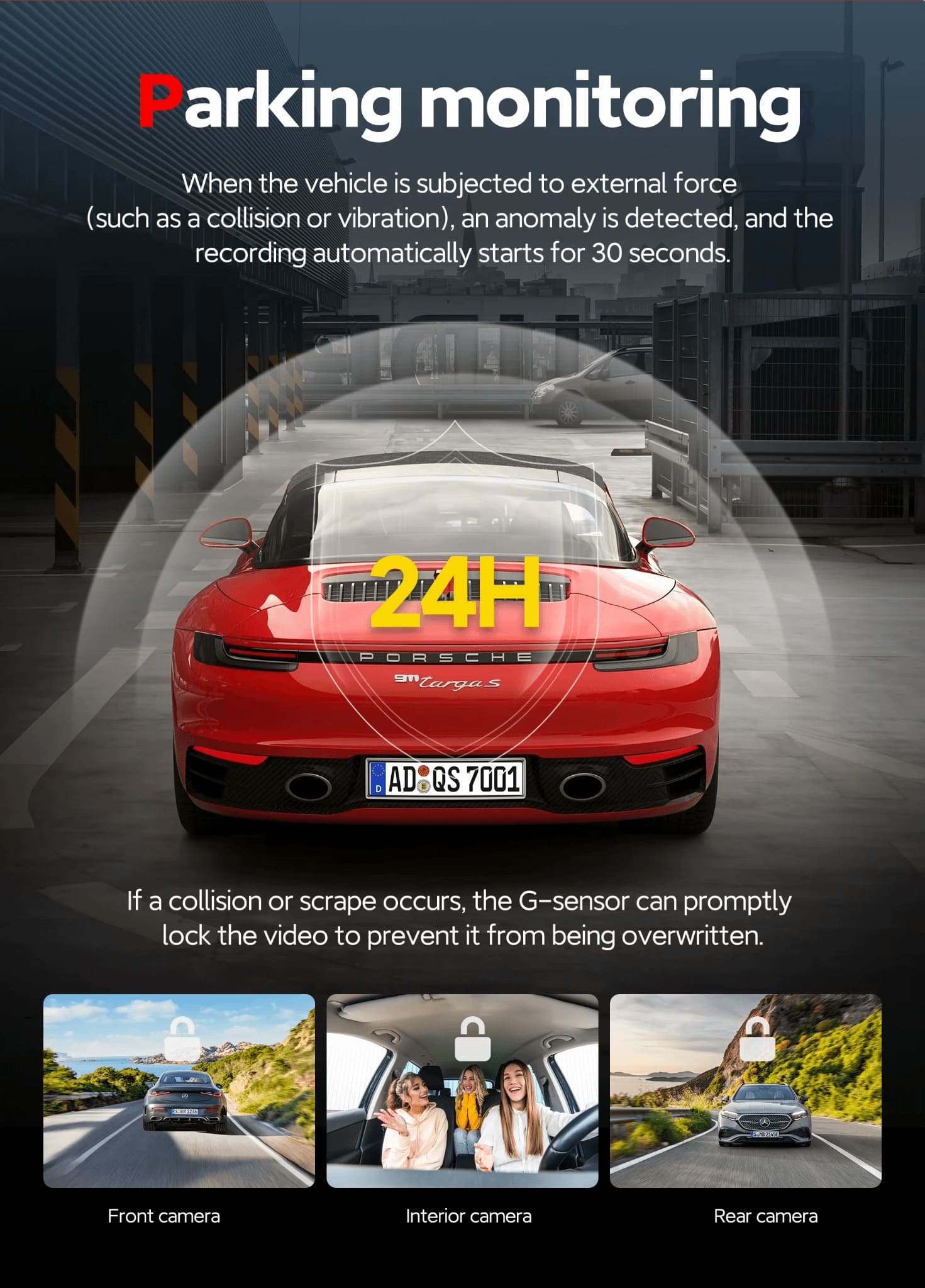 4K Dual Lens CarPlay & Android Auto Dash Cam Smart Rearview Mirror Recorder WiFi - Image 10