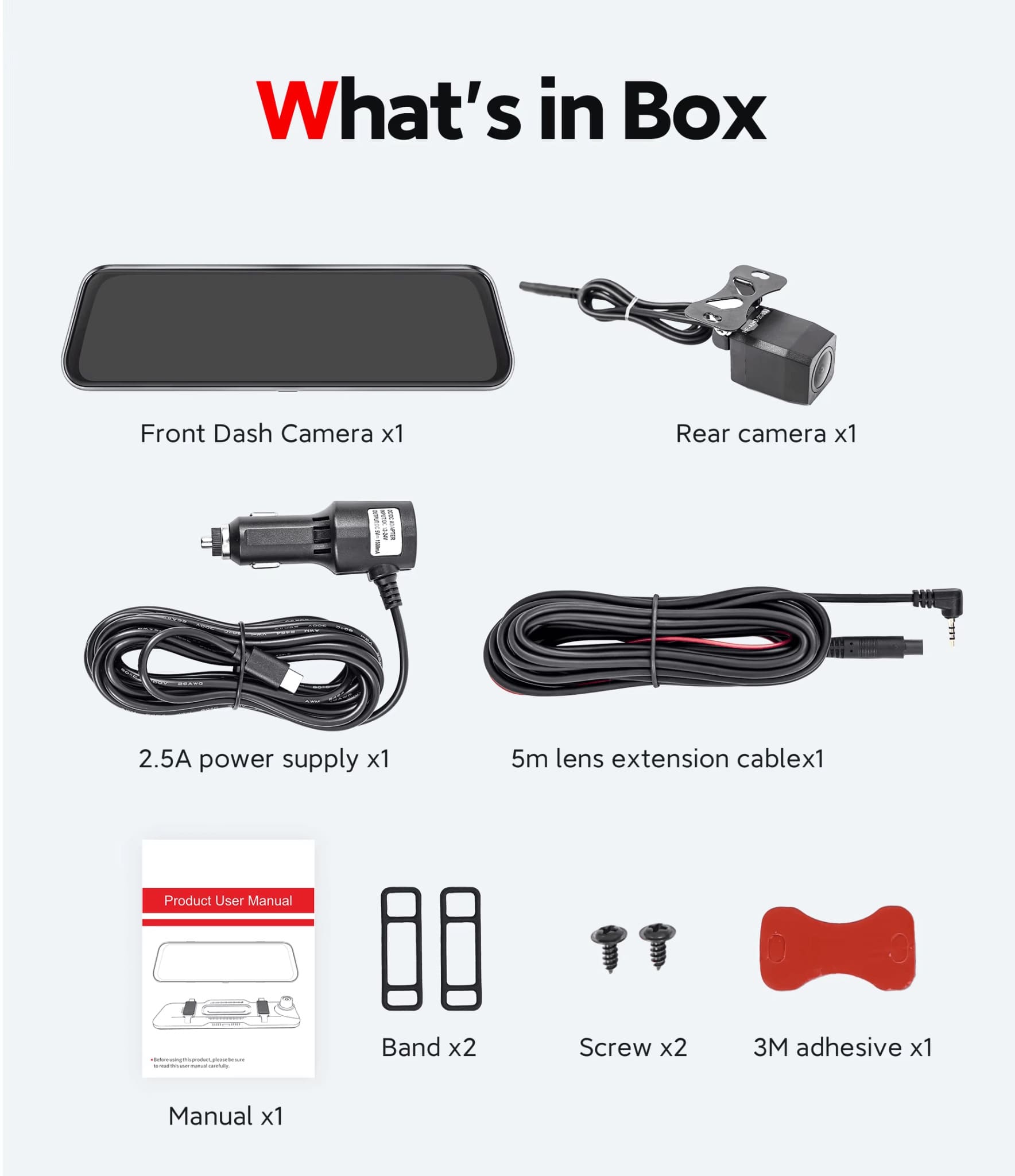 4K Dual Lens CarPlay & Android Auto Dash Cam Smart Rearview Mirror Recorder WiFi - Image 12