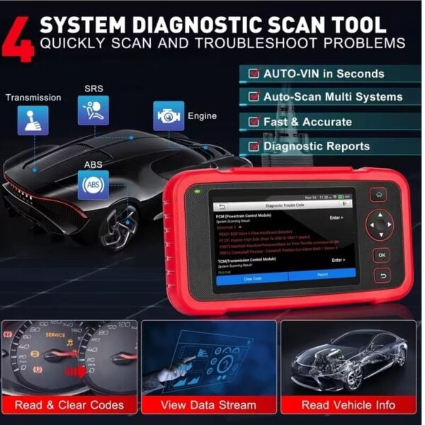 Launch CRP123X V3 64GB 4-System Diagnostic Scanner with 7 Reset Functions (Lifetime Free Updates) - Image 2