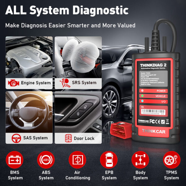 ThinkCar ThinkDiag 2 Full-System Bluetooth Diagnostic Scanner Bi-Directional Control, ECU Coding & 15+ Reset Functions | 1 Year Full Software - Image 6