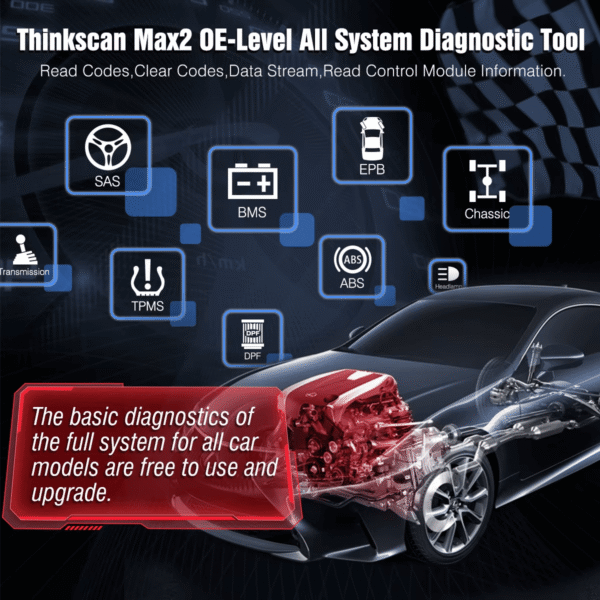 ThinkCar ThinkScan Max 2 Full System Diagnostic Tool with CAN-FD, ECU Coding, Active Tests & 28+ Service Functions - Image 3