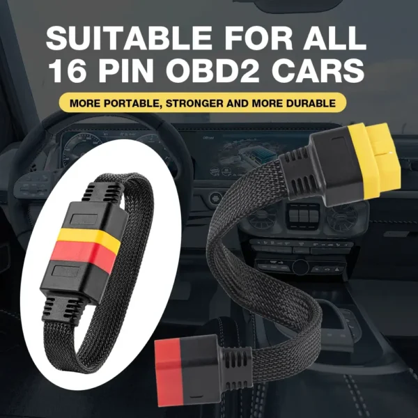36cm OBD2 Extension Cable 16-Pin Male to Female Heavy-Duty Diagnostic Lead - Image 5