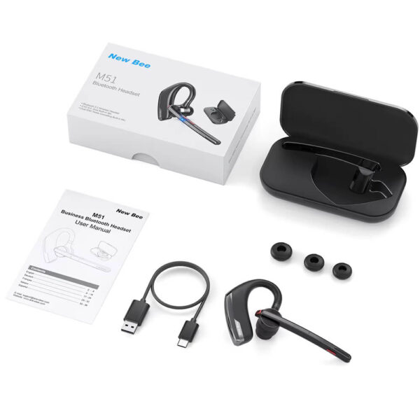 M51 Business Bluetooth Headset Dual-Mic ENC, 60-Hour Battery with Case - Image 12