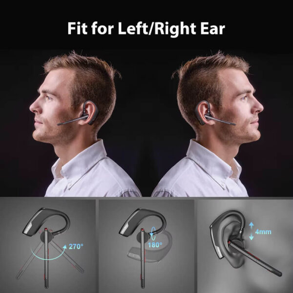 M51 Business Bluetooth Headset Dual-Mic ENC, 60-Hour Battery with Case - Image 3