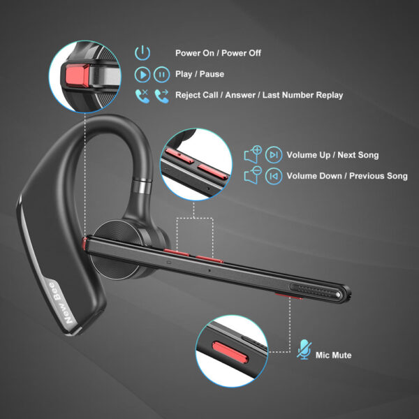 M51 Business Bluetooth Headset Dual-Mic ENC, 60-Hour Battery with Case - Image 5