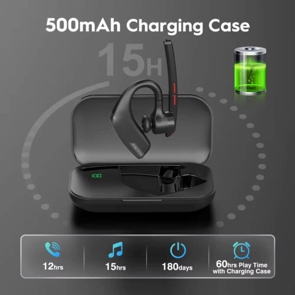 M51 Business Bluetooth Headset Dual-Mic ENC, 60-Hour Battery with Case - Image 9