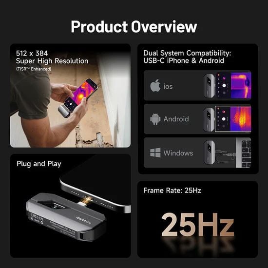 TOPDON TC002C Duo Thermal Imaging Camera, 256×192 IR, USB-C, Android & iOS Compatible - Image 5