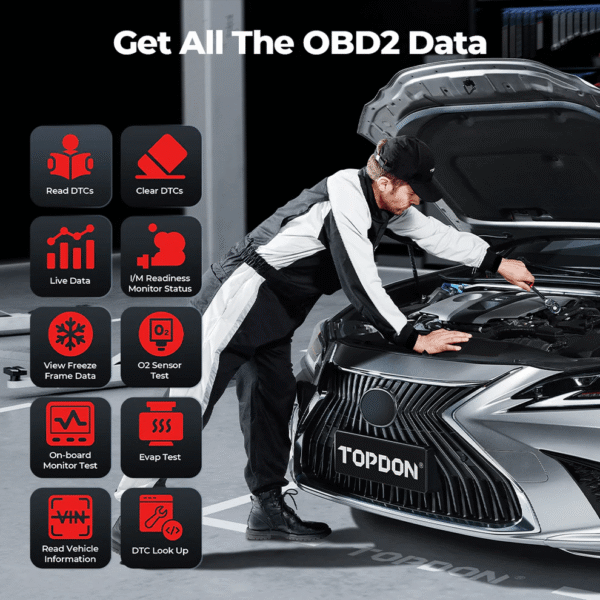 TOPDON TopScan Master OBD2 Diagnostic Scanner with Bluetooth, Full System Car Diagnostics Tool with Bi-Directional Control and Service Functions - Image 9