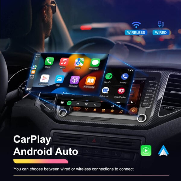 7 Inch Android Car Stereo for VW Golf Polo Passat Wireless CarPlay Android Auto Bluetooth Touchscreen Head Unit - Image 2