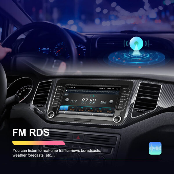 7 Inch Android Car Stereo for VW Golf Polo Passat Wireless CarPlay Android Auto Bluetooth Touchscreen Head Unit - Image 4