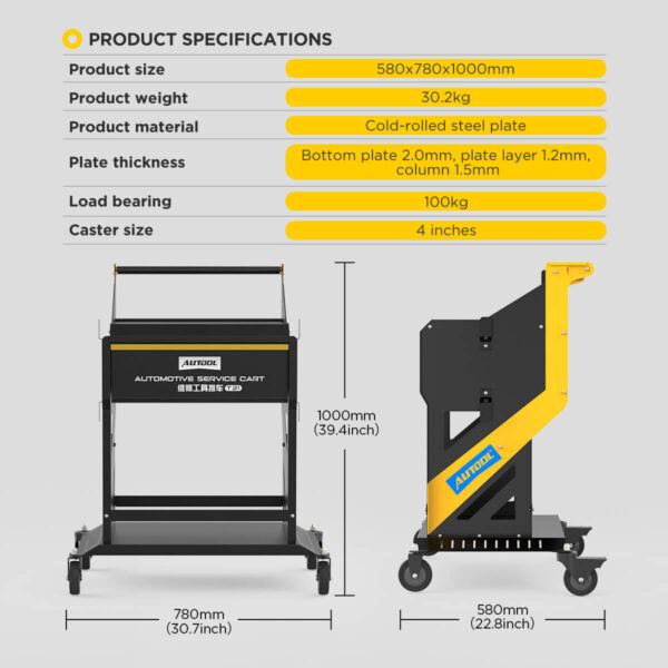 AUTOOL T21 Automotive Service Cart Heavy Duty Workshop Tool Trolley - Image 13