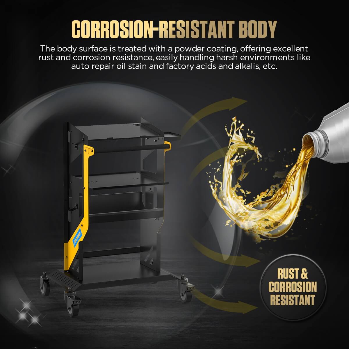 AUTOOL T22 Rolling Utility Cart Heavy Duty Workshop Trolley - Image 5