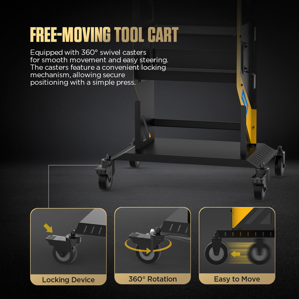 AUTOOL T22 Rolling Utility Cart Heavy Duty Workshop Trolley - Image 6