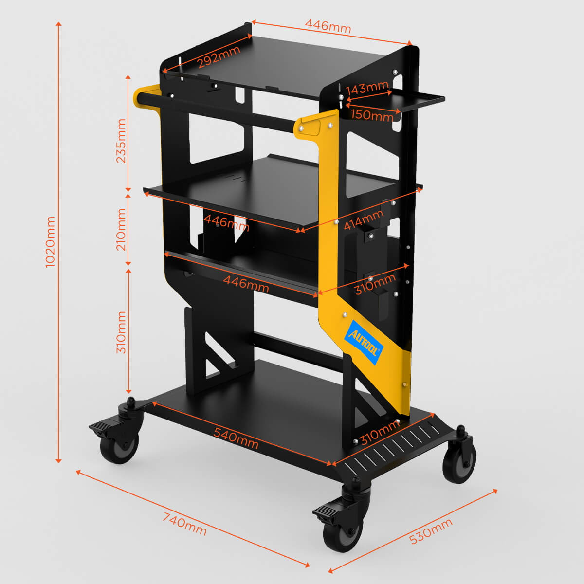 AUTOOL T22 Rolling Utility Cart Heavy Duty Workshop Trolley - Image 11