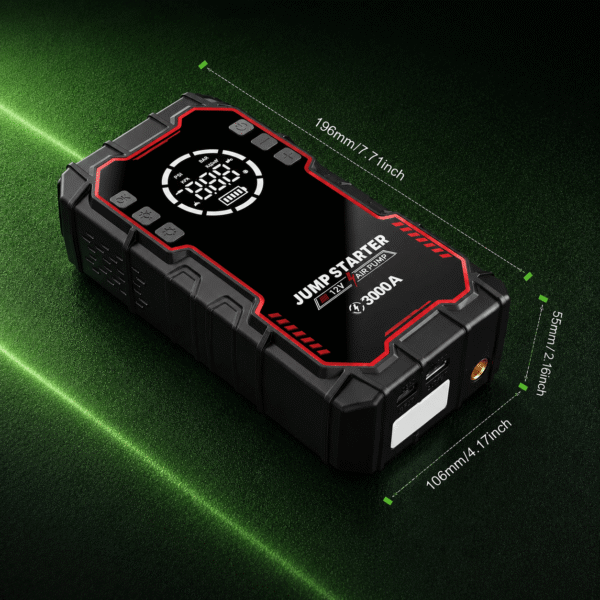 4-in-1 Jump Starter | 20000mAh | Air Pump | Power Bank | 3000A Start Current - Image 7