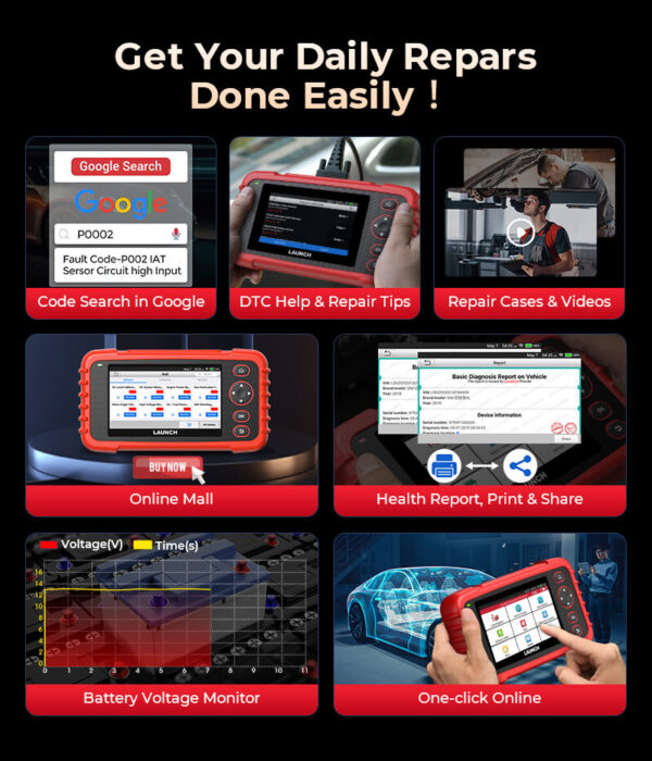 Launch CRP129X PLUS V3 64GB All System OBD2 Diagnostic Scanner, 8 Service Reset Functions, Lifetime Free - Image 9