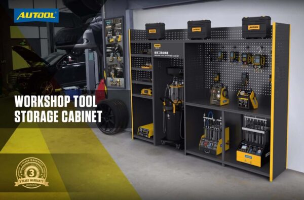 AUTOOL T43 Workshop Tool Storage Cabinet, Heavy Duty Pegboard Storage System - Image 2