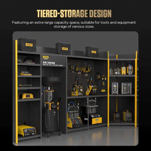 AUTOOL T43 Workshop Tool Storage Cabinet, Heavy Duty Pegboard Storage System - Image 3