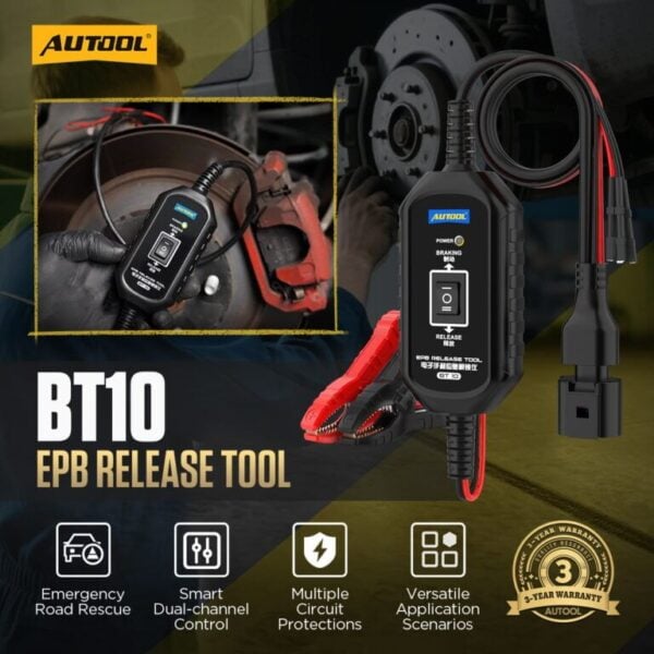 AUTOOL BT10 EPB Release Tool, Electronic Parking Brake Emergency Release & Reset, Dual-Channel, 3-Year Warranty - Image 3
