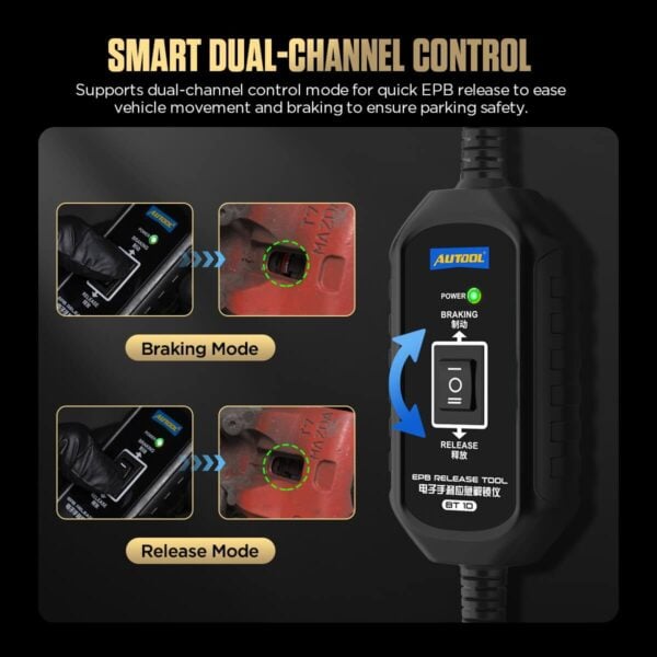 AUTOOL BT10 EPB Release Tool, Electronic Parking Brake Emergency Release & Reset, Dual-Channel, 3-Year Warranty - Image 5