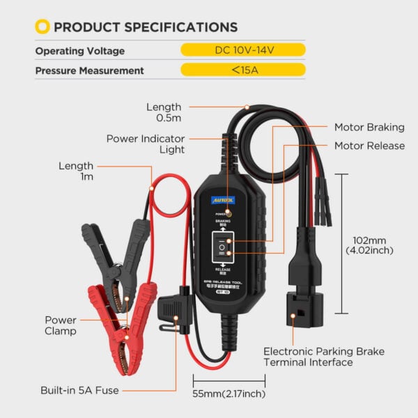 AUTOOL BT10 EPB Release Tool, Electronic Parking Brake Emergency Release & Reset, Dual-Channel, 3-Year Warranty - Image 9