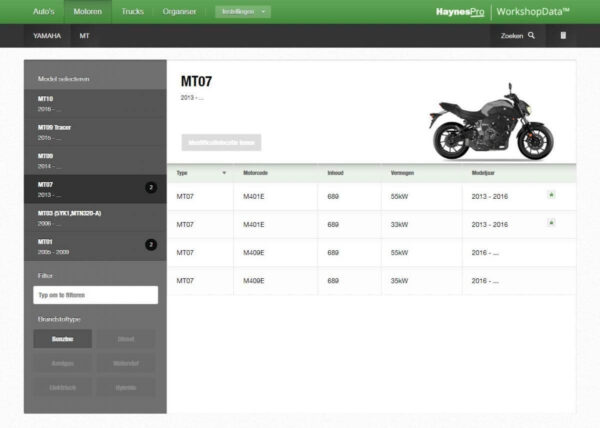 HaynesPro WorkshopData MotoSET | Motorcycle Technical Data | 1 Year Licence - Image 3