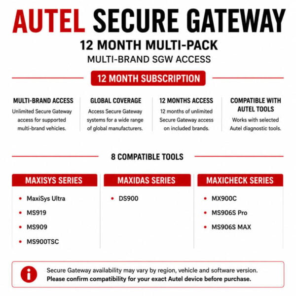 Autel Secure Gateway 12 Month Multi-Pack | Multi-Brand SGW Access - Image 4
