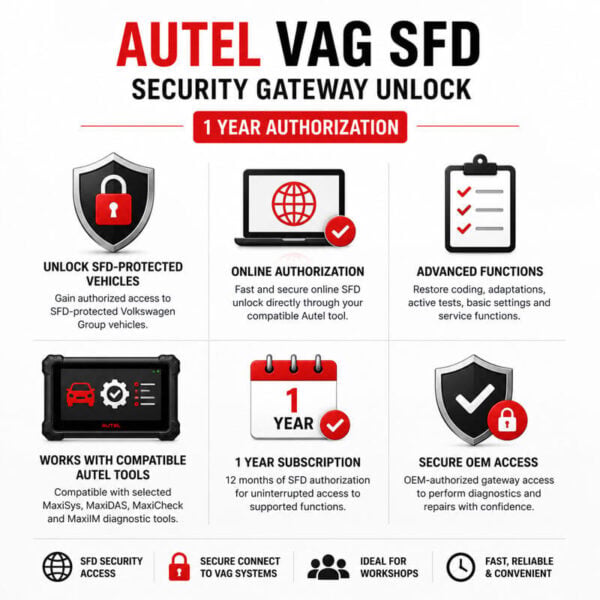 Autel VAG SFD Security Gateway Unlock 1 Year Subscription for VW, Audi, Skoda & SEAT - Image 3
