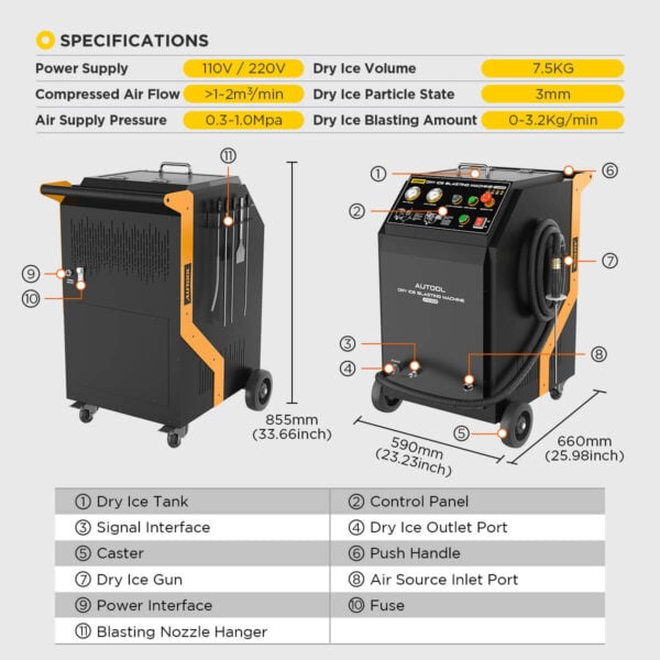AUTOOL HTS828 Automotive Dry Ice Blasting & Cleaning Machine - Image 10